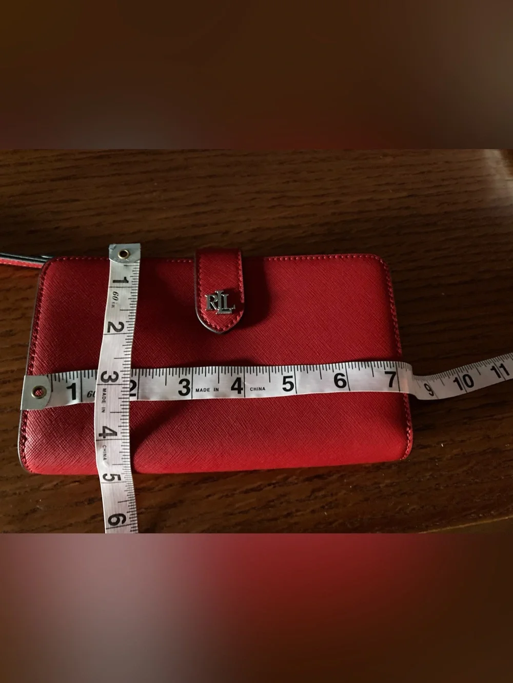LAUREN Ralph Lauren Crosshatch Leather Tech Wristlet New Without Tags